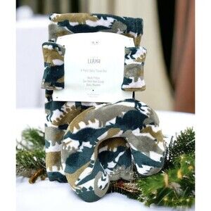 4 Piece Baby Boy's Dinosaur Travel Set Neck Pillow Blanket Belt Covers New